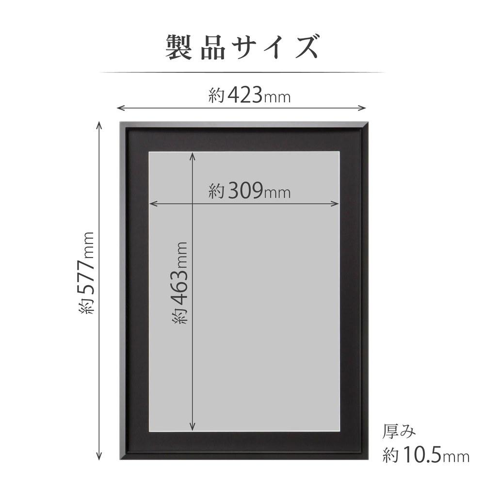 Hakuba Frame Aluminum AG-02 A3 No-Bi Acrylic Panel Black