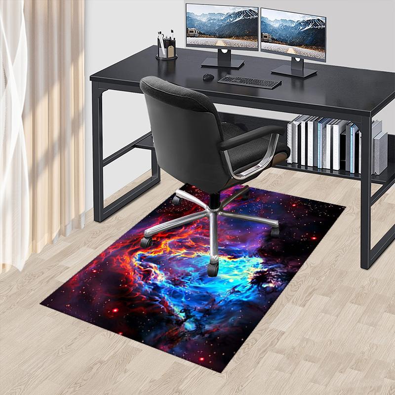 

1pc Anime Cartoon Design Office Chair Mat - Festival Gift for Kids, Suitable for Home Decor, Living Room, Bedroom, Game Room (Nebula Galaxy Print).A00 60cm by 90cm