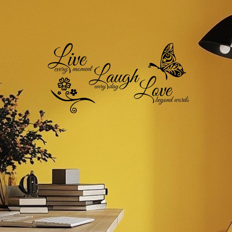 Butterfly English Decorative Stickers for Study or Living Room Wall