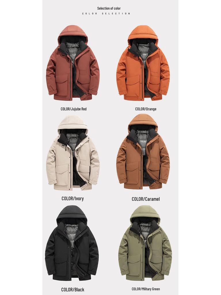 Men's Graphene Thickened Hooded Down Ski Jacket for Autumn & Winter - Warm, Casual & Outdoor Wear