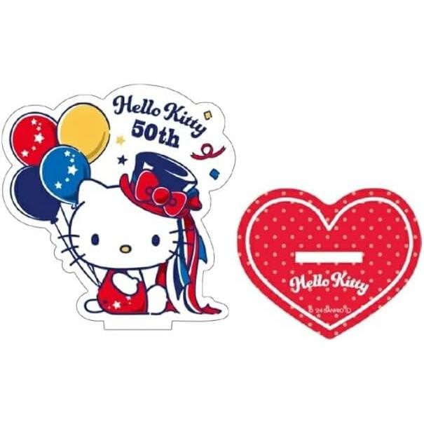 Sanrio Hello Kitty Acrylic Stand with Clip - SR-5542444KT - Holds Memos & Photos - Convenient Clip on Back - Approx. 7.5x0.3x6.8cm - Acrylic - Made