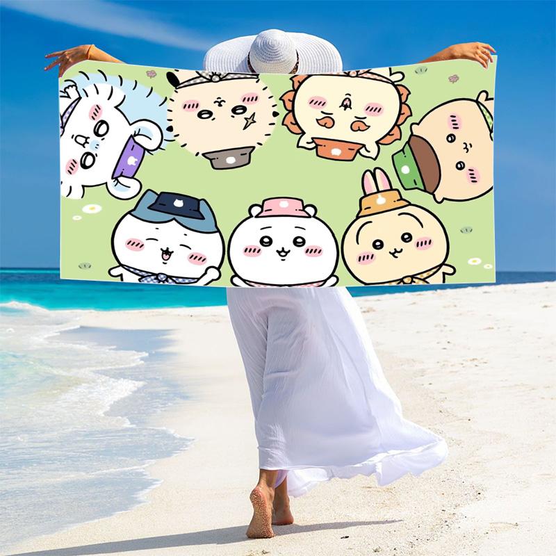 CHIIKWAWA Print Beach Towel, Large Soft Quick Dry Towel for Beach Camping Swimming