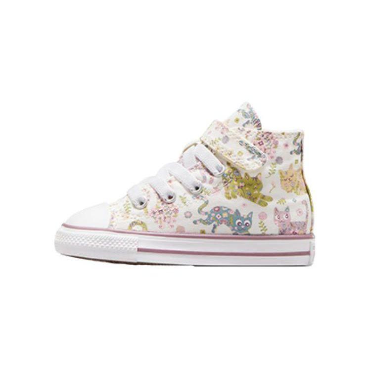 Converse All Star 1V Comfortable Versatile Lightweight Breathable High-Top Walking Shoes Baby Shoes White A05235C
