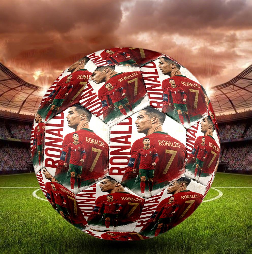 Cristiano Ronaldo Taglia 5 Pallone da Calcio Pallone da Calcio ad Alta Elasticità Per Competizione All'aperto Allenamento Quotidiano Gioco