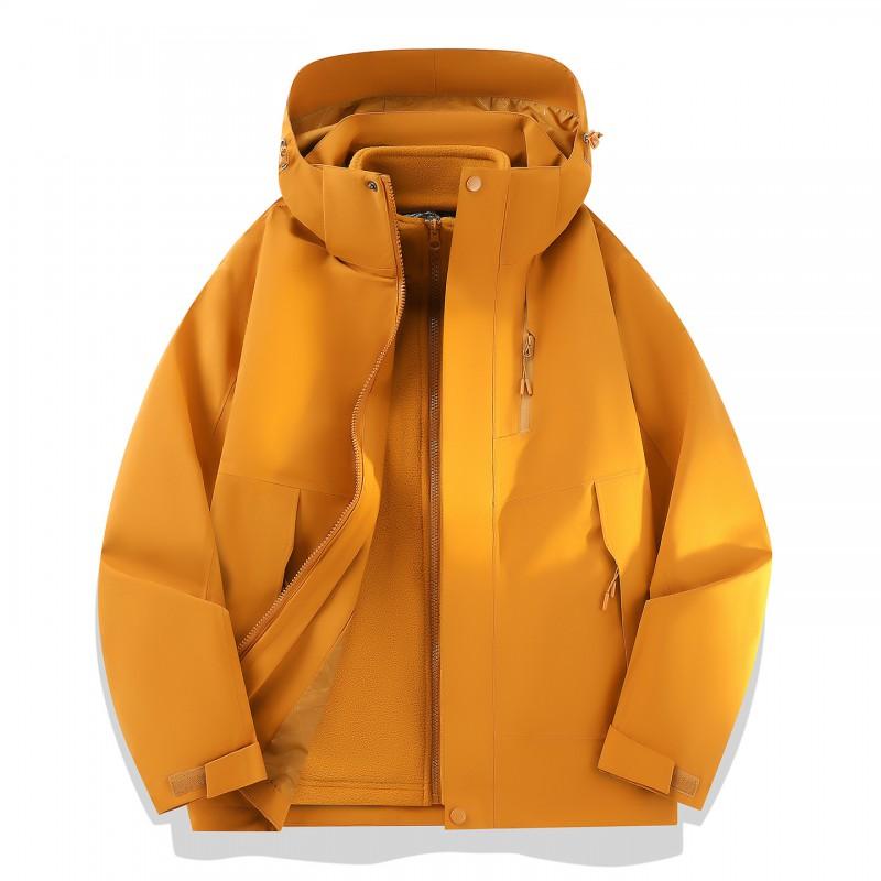 Men Women Waterproof Windproof Outdoor Shell Jacket With Removable Down Insulated Liner 3-in-1 Hooded 2-Piece Set Hiking