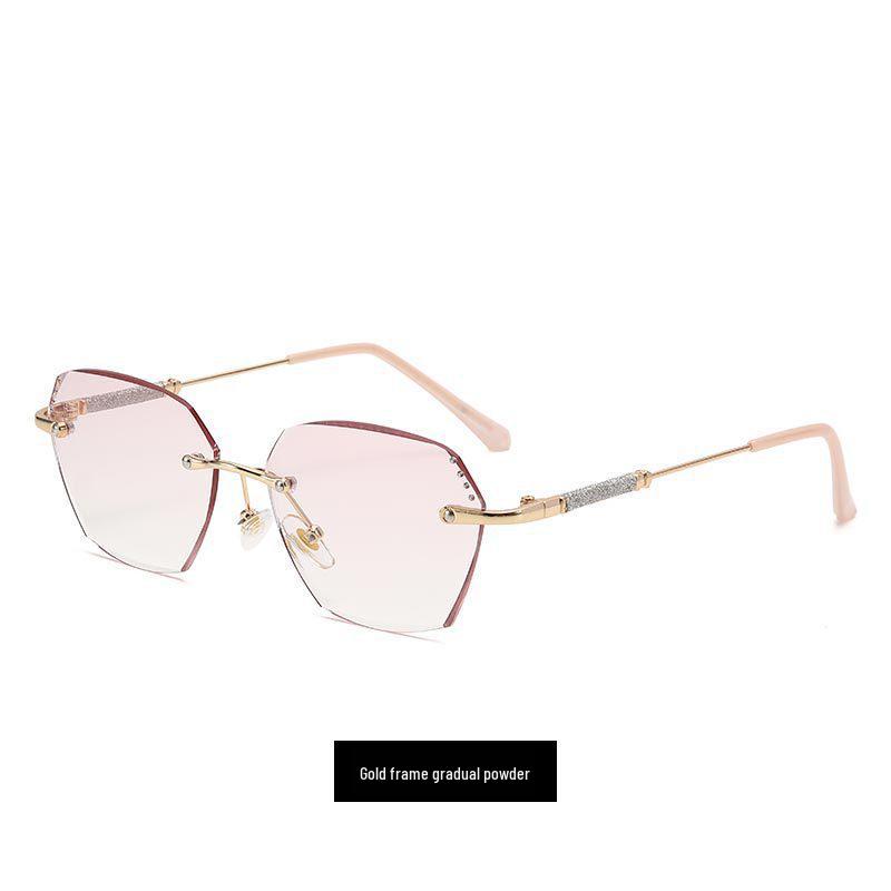 Elegante randlose Lesebrille mit Diamantschliff für Damen: Ultraleicht, Modisch, Blaulichtfilter, Feines Glitzerdesign.
