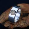 Adjustable Open Ring Men Women Sterling Retro Geometric Infinity Wheel Design Handmade Statement Jewelry