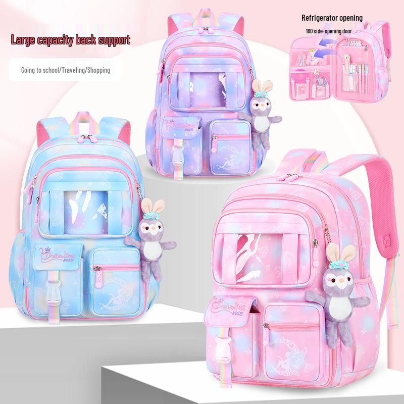 Dreamy Lightweight Backpack for Girls, Grades 1-6: Spine Protection & Load Reduction