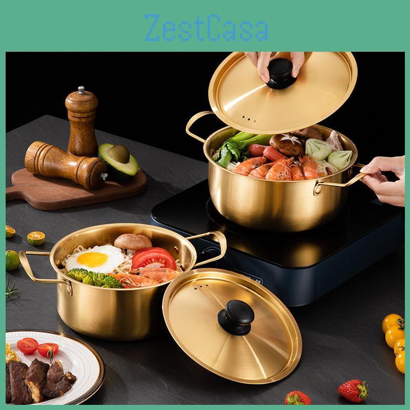 Noodle Korean Stainless Steel Instant Pot With Lid Household Nonstick Pans Soup Saucepan Cookware Kitchen Cooking Utensils