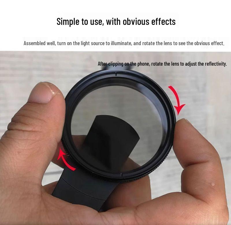 Mobile Phone 52MM Rotatable CPL Polarizing Lens Filter with Clip