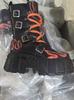 Botas de Plataforma Punk Oscuro con Cordones Botas Martin Góticas Botas de Mujer Botas de Moto Vintage con Tirador Lateral