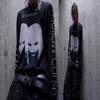Millennial Retro Dark Character Print Loose Long Sleeve T-Shirt