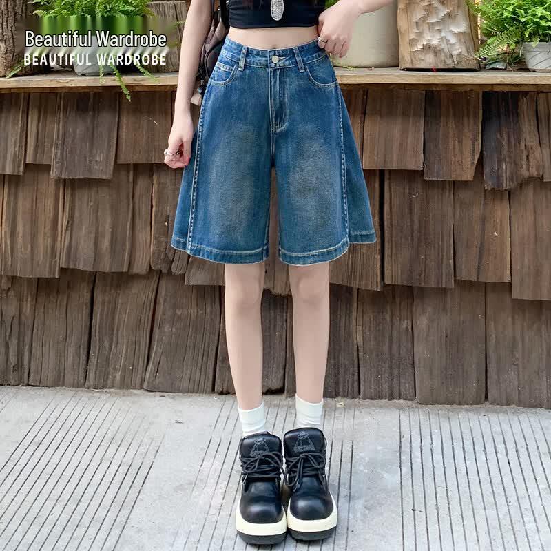 BEAUTIFUL WARDROBE Women s Retro High-Waisted Denim Capris XL