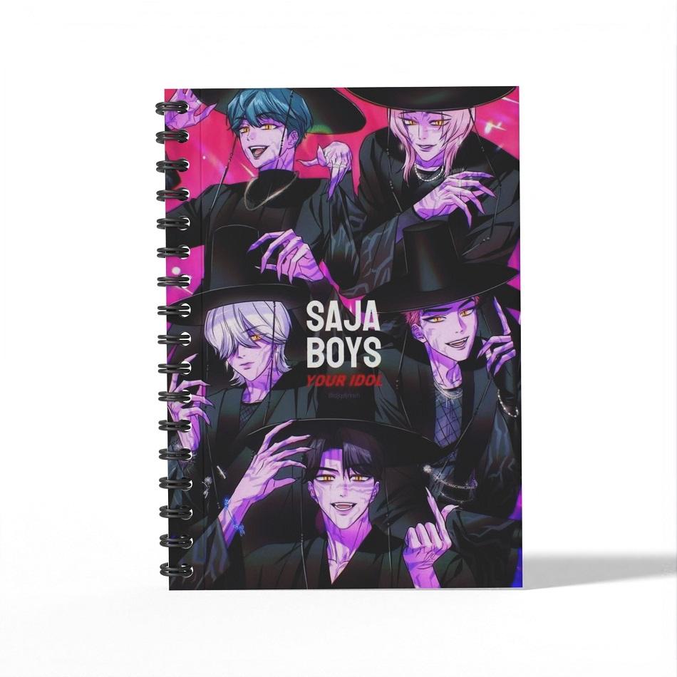 Anime Kpop Devil Hunter Peripheral A6 Notebook Office Journal Diary Notepad Student A6 Stationery Class Lined NoteBook 40pages