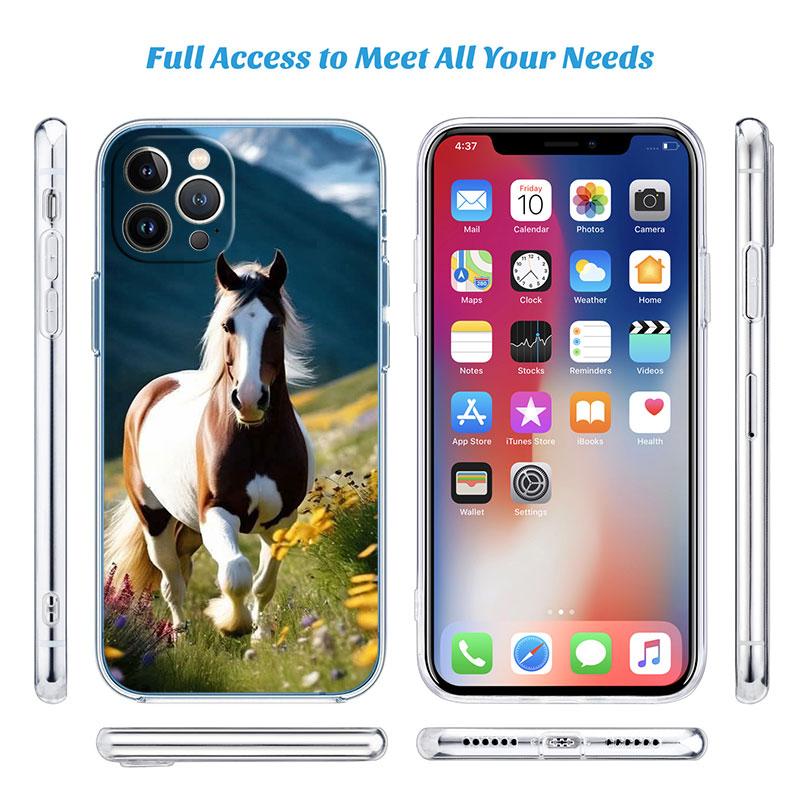 Fine Horse Transparent Phone Case for Motorola Moto Edge Plus G200 G23 E13 E15 E20 E30 G62 G71 G72 G75 G24 G15 Power