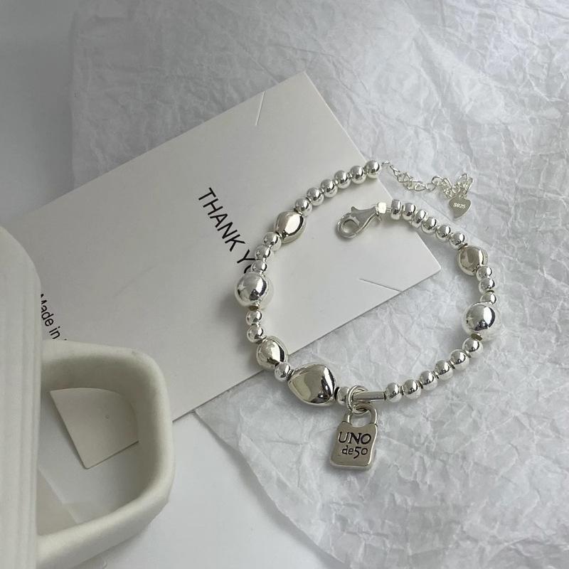 1pc Irregular Acacia Bean Lock Bag Bracelets for Women Couples  With Unique Design Sense Party Jewelry Fortune Gift