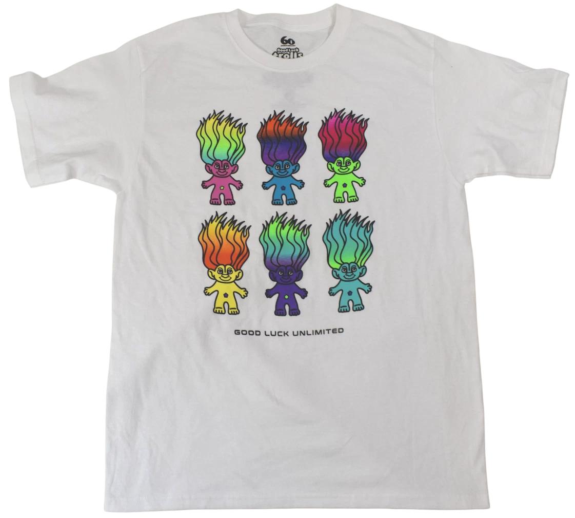 Good Luck Trolls Mens Good Luck Unlimited White Shirt New S, M, L, XL 4XL
