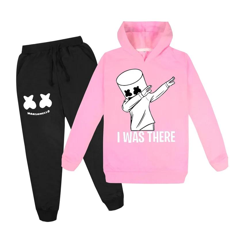 Fashion Dj Marshmellow Children's Hoodie Kids 2Pcs Spring Autumn Sweaters+Pants Sets Boys And Girls Tracksuit Clothes