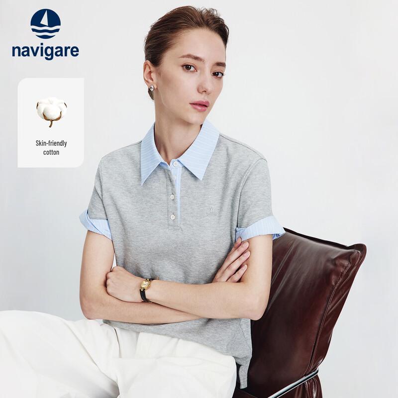 Navigare Women s Colorblock Faux Two-Piece Polo Shirt
