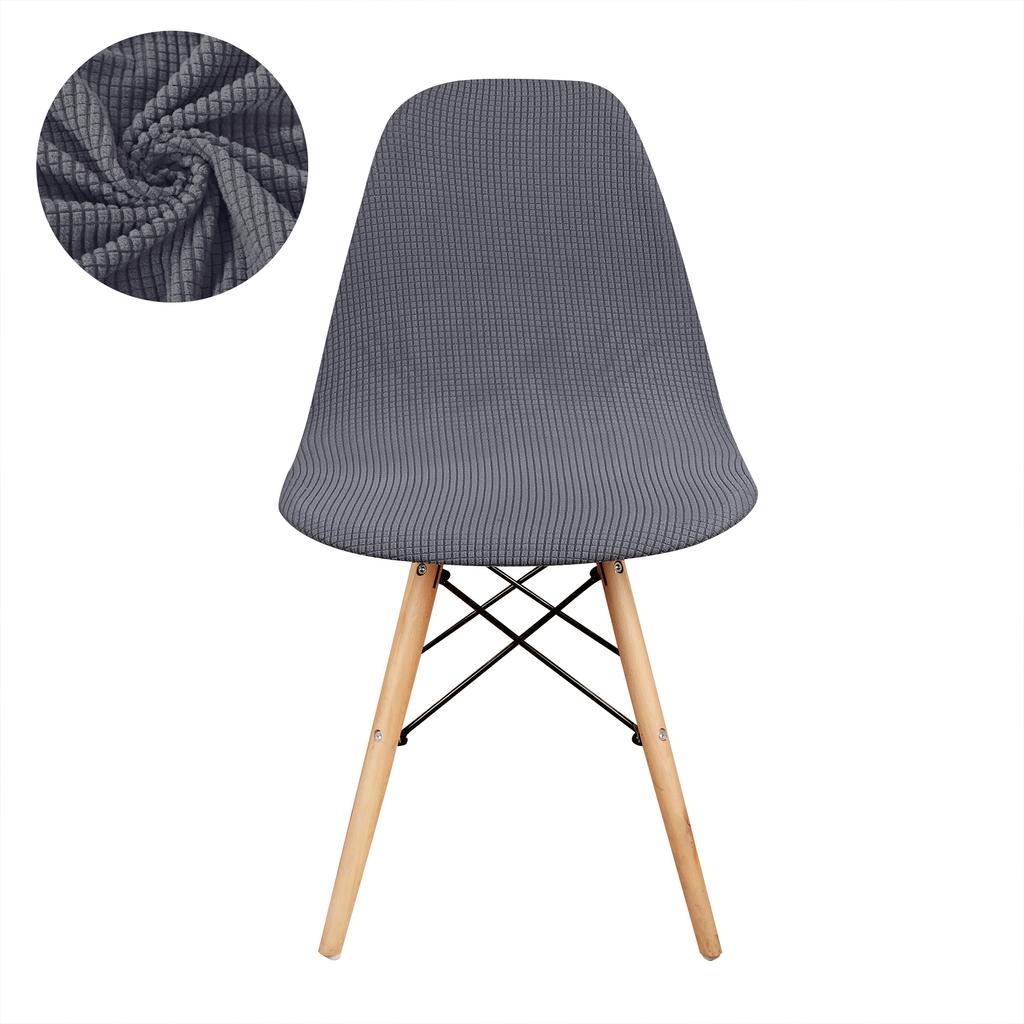 1 PC Jacquard Shell Chair Cover Short Back Stretch Dining Chair Cover Adjustable Dining Room Seat Cover For Bar Party Home Decor