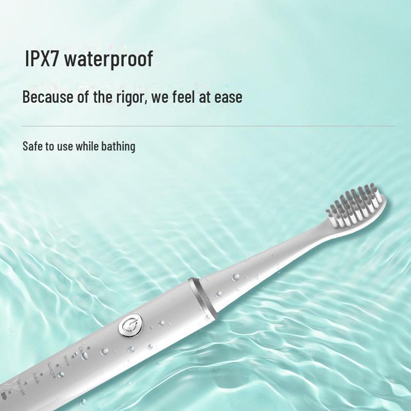 Periuță de dinți electrică sonică, portabilă, reîncărcabilă, rezistentă la apă, cu 5 viteze și peri moi, pentru adulți.