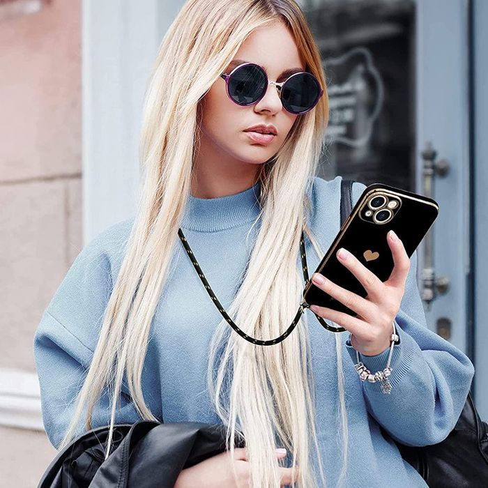 Coque pour Samsung Galaxy A37 5G, Protection Anti-Rayures Souple + Bandoulière Noire