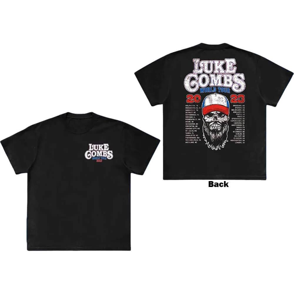 Luke Combs T-Shirt: Tour 23 Skull (Back Print & Ex-Tour) OFFICIAL NEW S