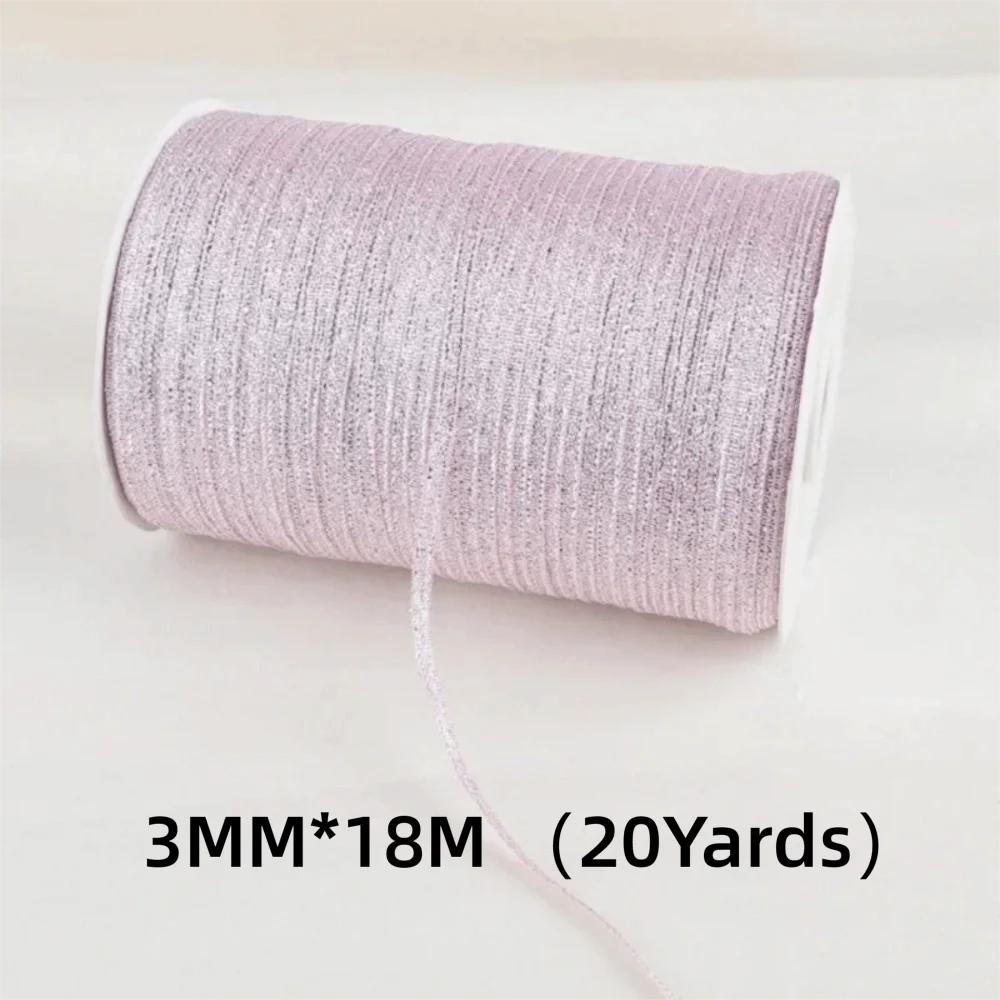 3MM*18M Glitter Ribbon 20Yards Glitter Material Silk Satin Ribbon DIY Craft Silk Satin Texture Gift Wrapping Ribbon