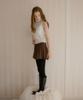 Letter From Moon Jess Cable Pleated Knit Skirt (Brown)