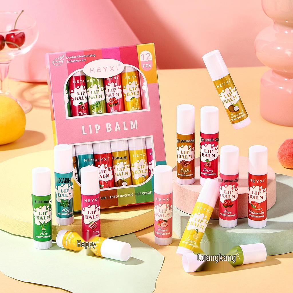 HEYXI Han Yuanshi Lip Balm Set - Moisturizing, Hydrating, Nourishing Care (6/12 Pieces)
