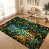 Dinosaur Theme Soft Crystal Velvet Rug Custom Name & Text Print Non Slip Floor Rug for Bedroom Living Room