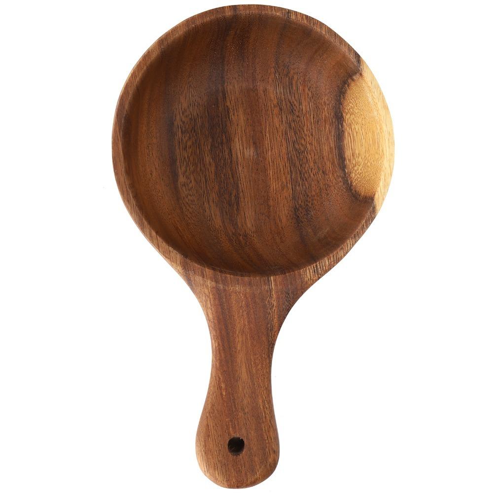 solid wood handled bowl with handle Instant noodle bowl Large capacity kimchi bowl Home