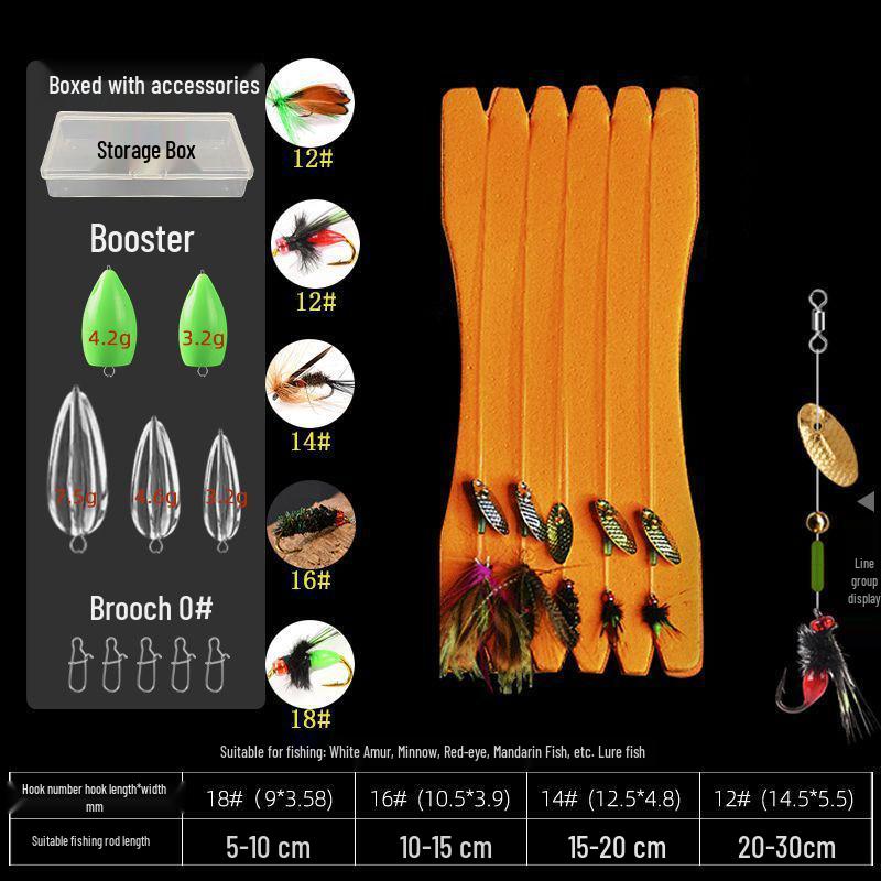 Tinplate Crankbait Rod with Red Sleeve Hook & White Stripe Melon Seed Lure - Gen 2 Poison Mosquito Fly & Tilapia Lure Set