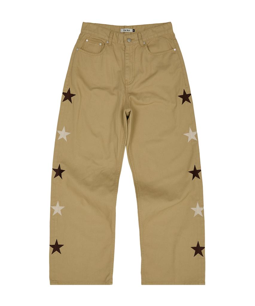 WAIKEI Star Cotton Pants Beige