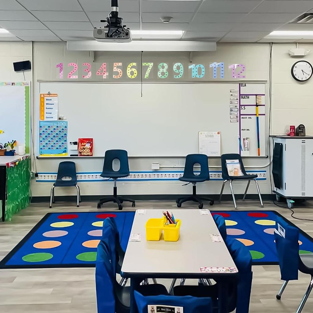 12Pcs Large Math Posters from 1 to 12 Counting Numbers Multiplication Chart Poster, Math Classroom Decor, Math Bulletin Board Sets for Classroom Home