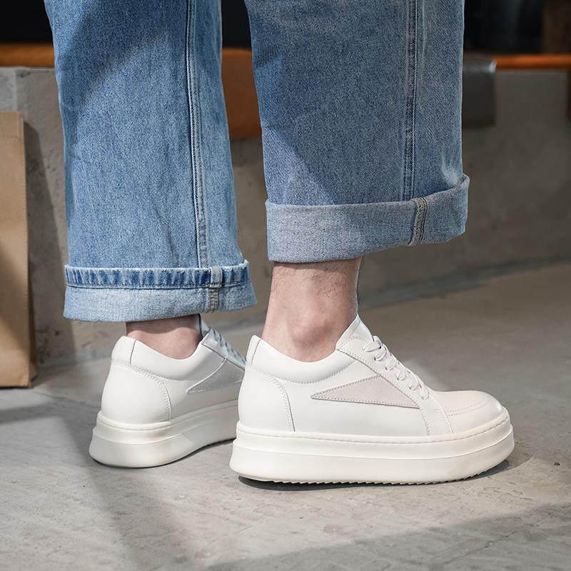 Fashion Genuine Leather Male Casual Shoes Leisure Walk Skateboard Footwear Thick Bottom Men's Tenis Masculino Fashion Outdoor Sneakers