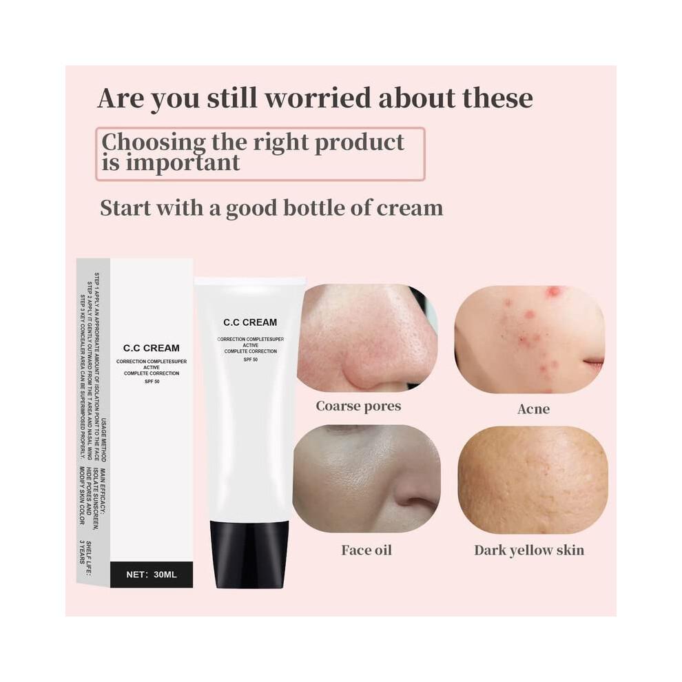 CC Cream LSF 50 Hauttonausgleichende Foundation für reife Haut Elfenbeinweiß Farbkorrigierend 1,01oz