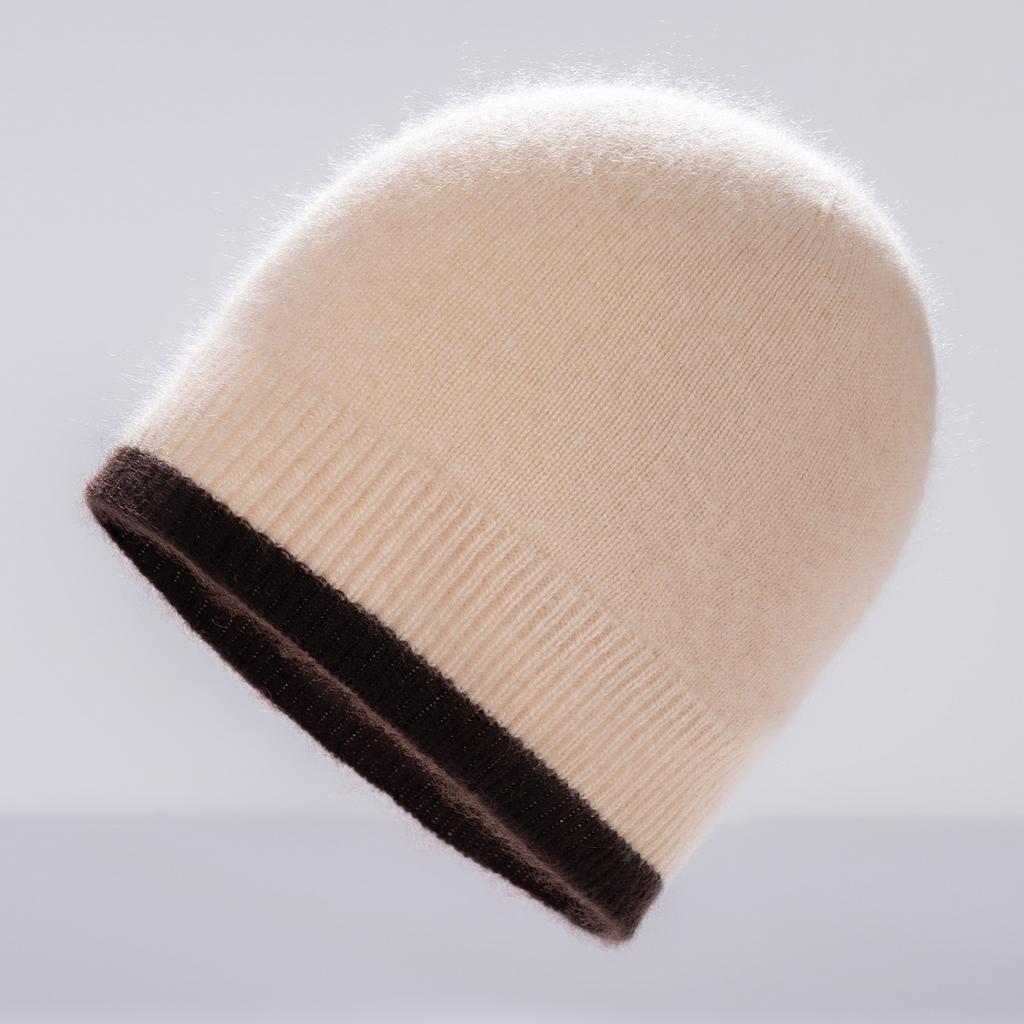 New cashmere hat autumn and winter women's warm knitted hat trendy color matching fashion wool hat cold hat