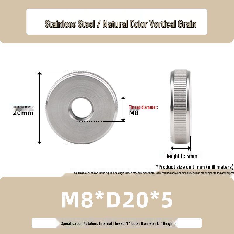 Stainless Steel M3/M6/M10 High-Strength Knurled Nut
