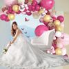 124PCS pink, gold, and white latex balloon set suitable for birthday parties, weddings, Valentine's Day parties, and decoration