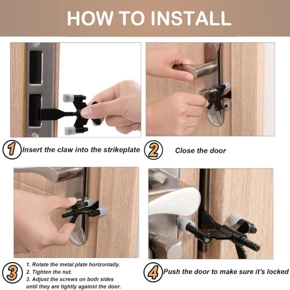 Smooth Surface Portable Door Lock Stainless Steel Anti-Theft Door Lock Travel Lock  Travel
