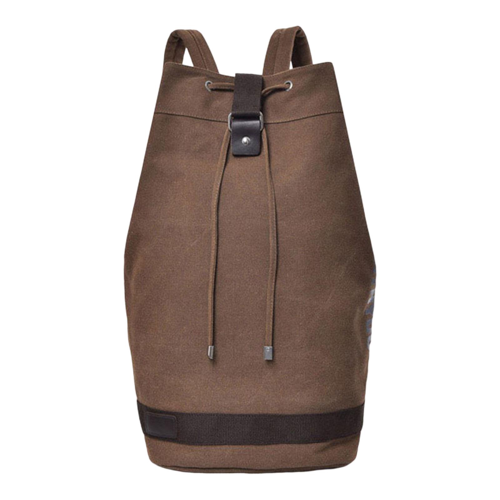 

Men s Canvas Backpack Rucksack Drawstring Bucket Bag Shoulder Bag Fashion Laptop Backpack for Travel Gym Hiking Outdoor Unisex