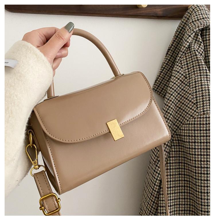 Pu Small Square Shoulder Bag For Women With Lock Closure Perfect For Daily Wear