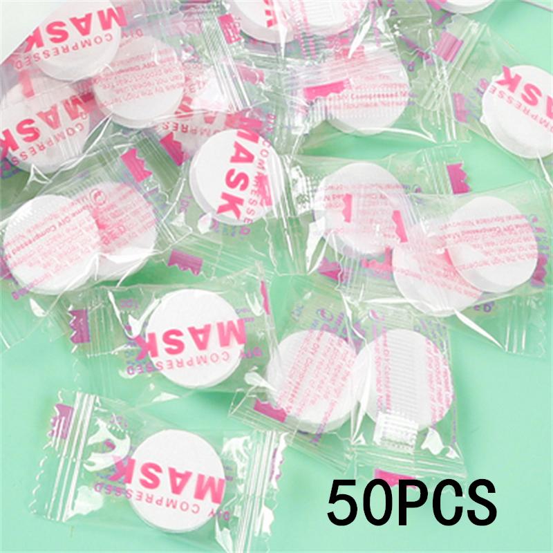 20/50/100PCS Disposable Compressed Facial Mask Non-woven Face Mask Facial Towel Coin Cotton Wrapped Tissues For Beauty Salon