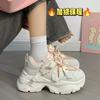 Fleece thickened dad shoes women's thick-soled heightening two cotton shoes versatile student sports shoes