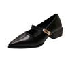 [Youshilai] Pointed Temperament Mary Jane Shoes Women's 2025 Spring New One-word Retro Casual Versatile Single Shoes