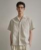 BEYOND CLOSET [Collection Line] Airy Handmade Striped Open Collar Short Sleeve Shirt Ivory