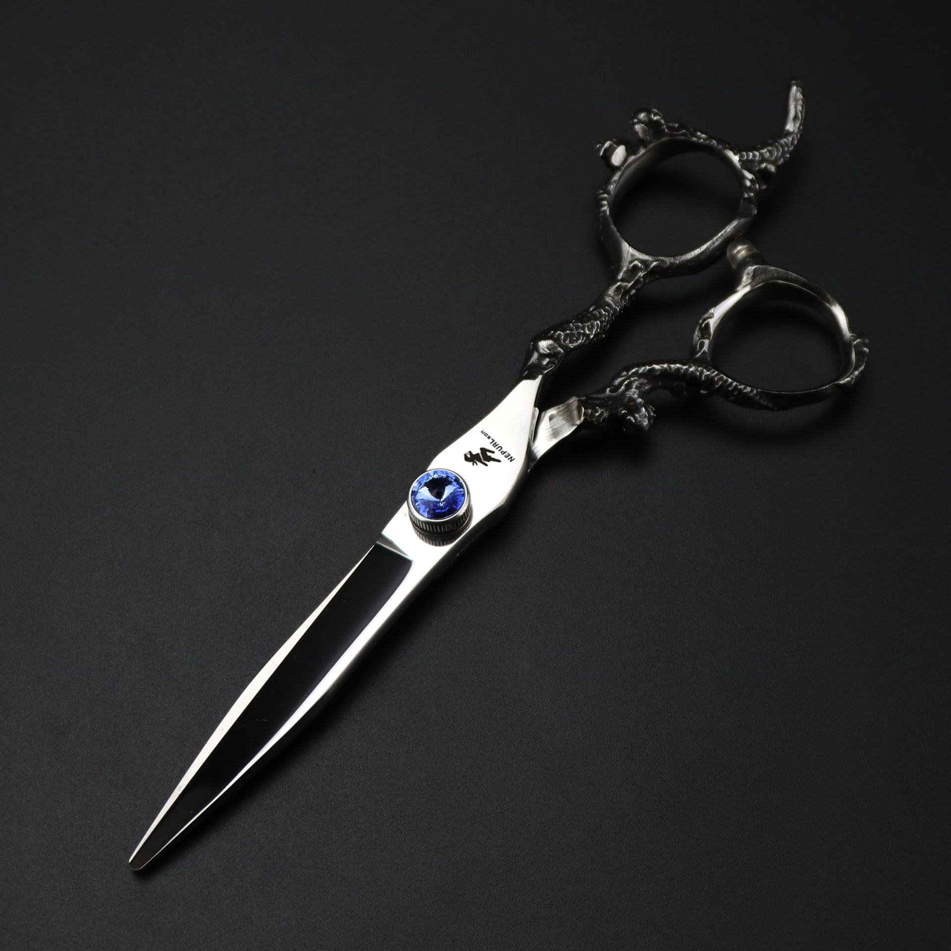 6.0 Inch Sapphire Nimpson, Dragon Handle, Personality, Hair Scissors, Hair Scissors, Flat Scissors, Tooth Scissors