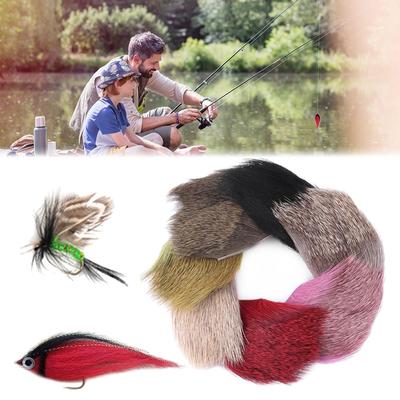 Colors Fly Hook Skin Fur Material Deer Hair Hook Deer Hair Patches Tying Material Fly Fishing Lure