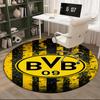 1 buc. covor rotund Design Minge de Fotbal Bvb Covor Rotund pentru Zonă Imprimat, Covor pentru Casă Birou, Covor Rotund pentru Scaun, Covor Decorativ Cadouri pentru Fani Cadou de Crăciun